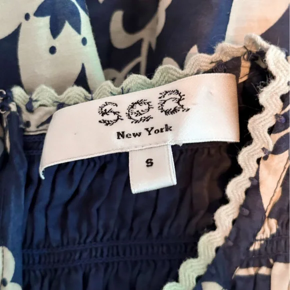 Sea New York Navy and Cream Mint Patterned Dress Women Small - Picture 11 of 13